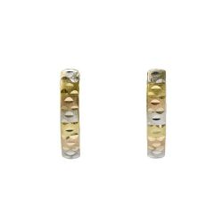 Brinco Trio Fecho Clips em Ouro Amarelo 18 Kilates - 25112